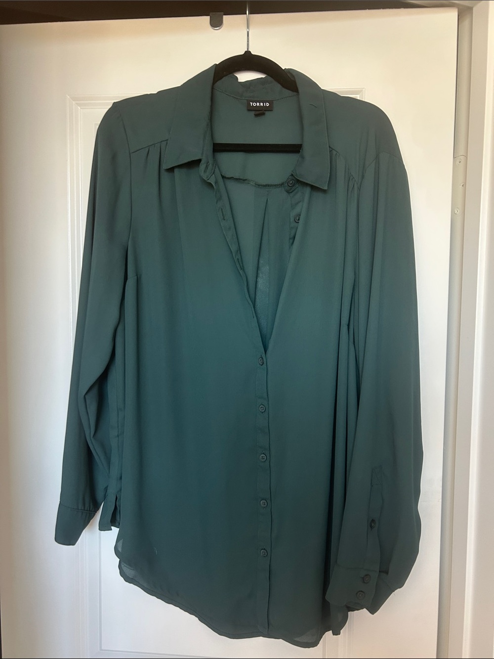 torrid Hunter Green Button Down Blouse